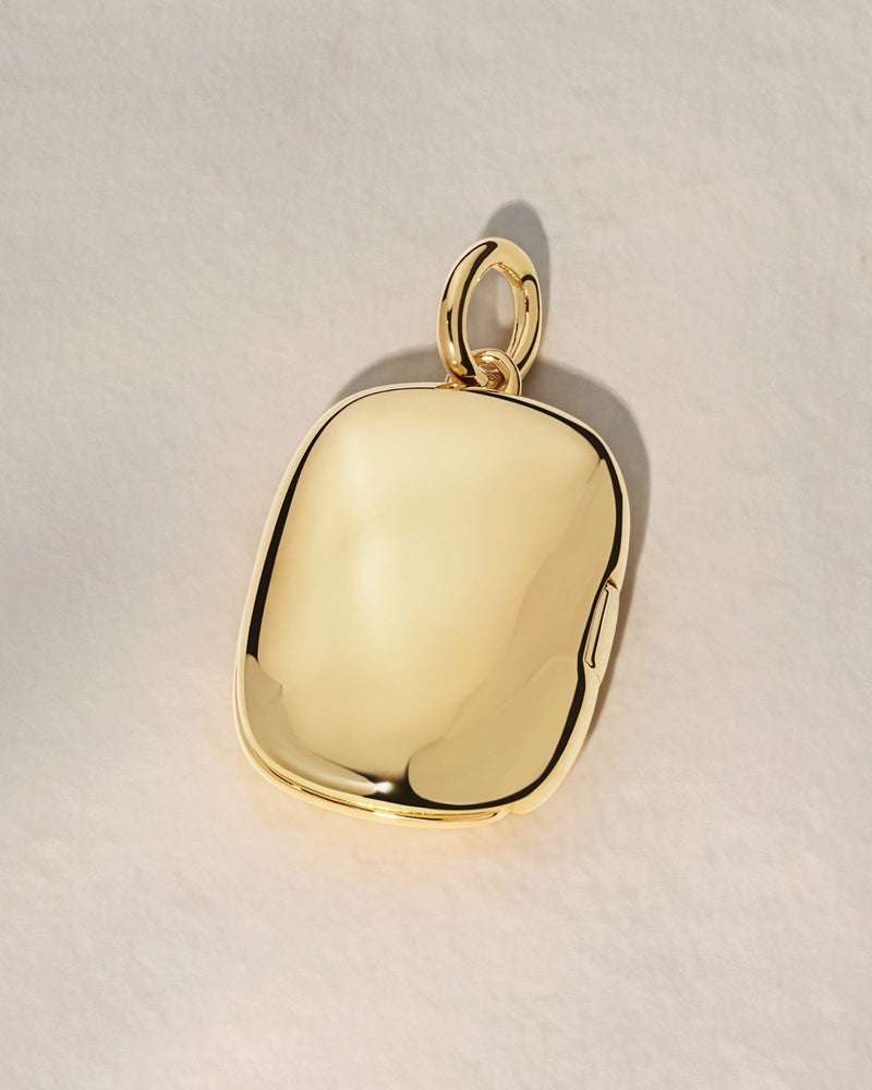 The Heart Duo Fingerprint Rectangle Locket Pendant