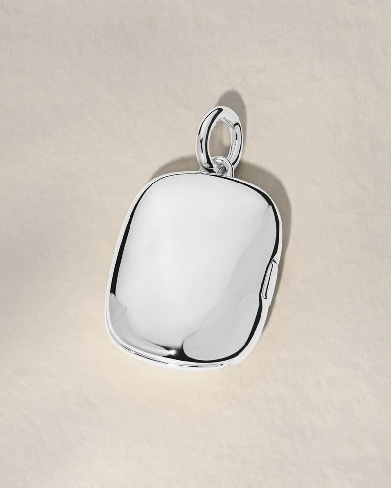 The Heart Duo Fingerprint Rectangle Locket Pendant