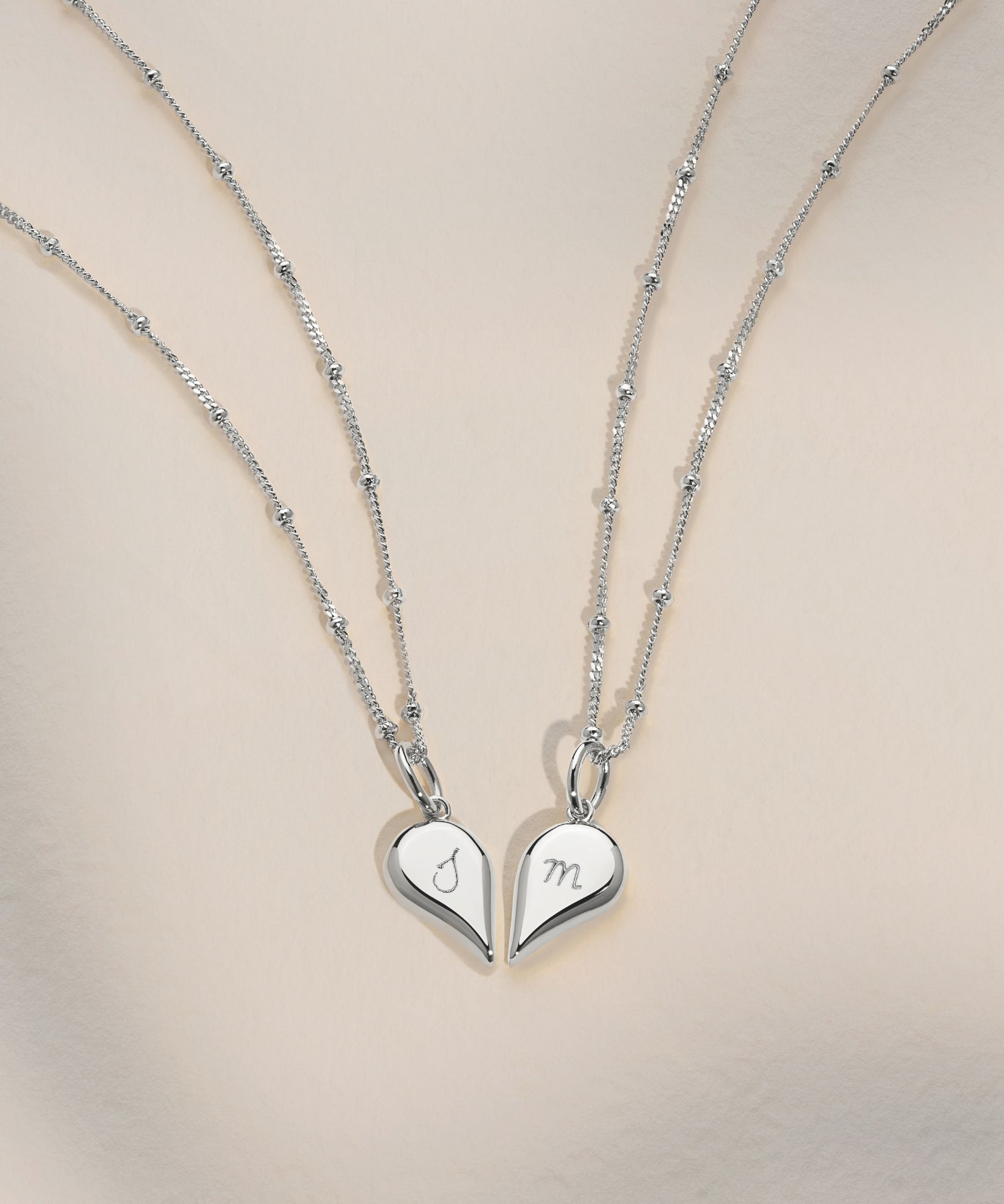 Sterling Silver | Bobble Chain | Handwritten Initial