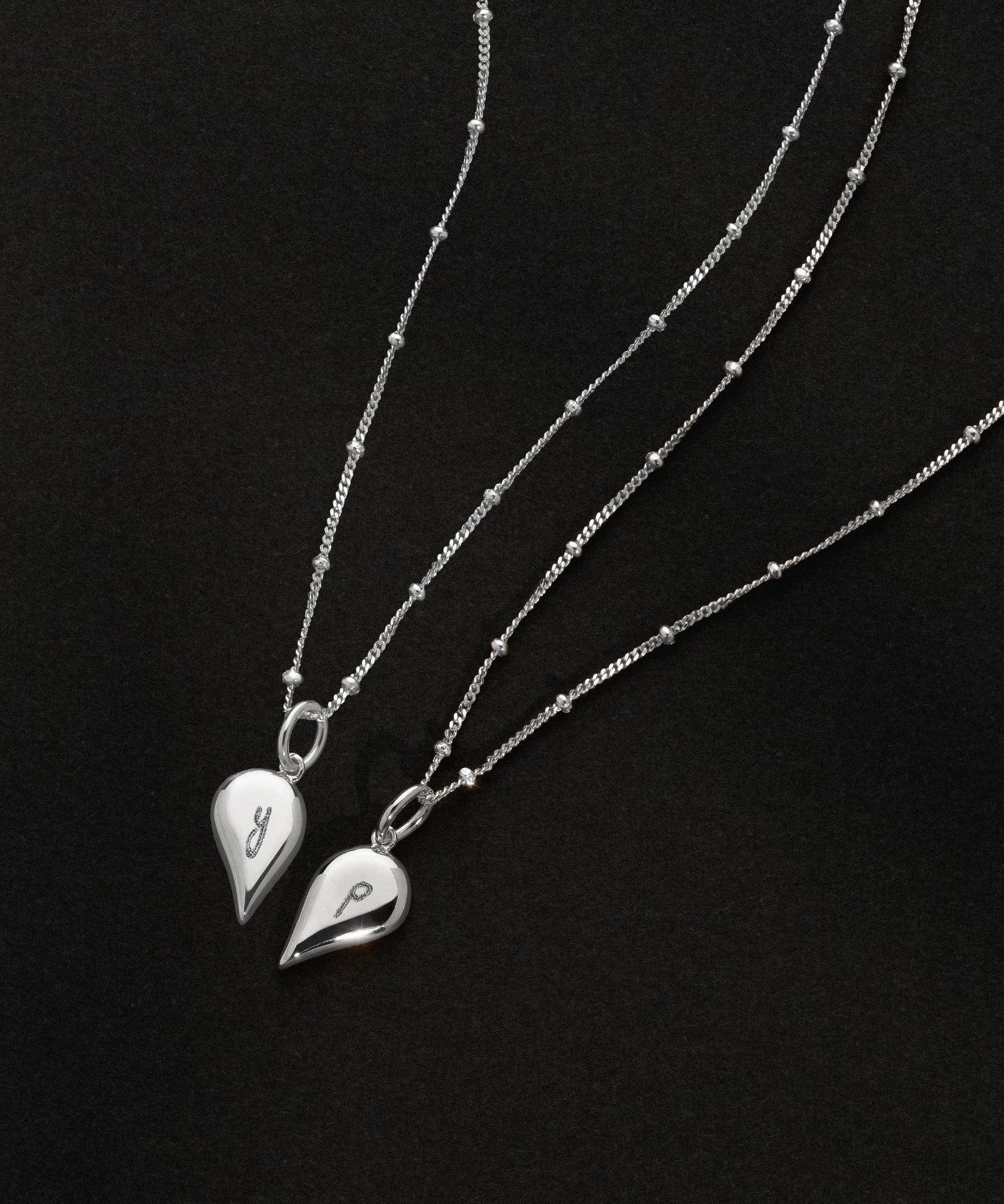 Sterling Silver | Bobble Chain | Handwritten Initial