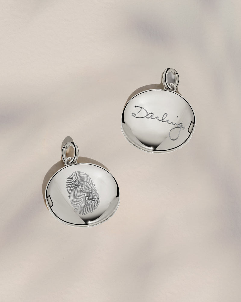 The Fingerprint & Handwriting Round Locket Pendant