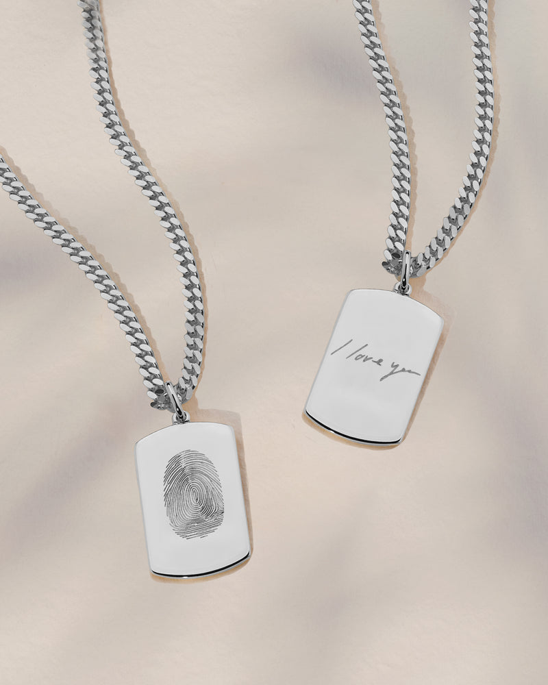The Fingerprint & Handwriting Tag Necklace