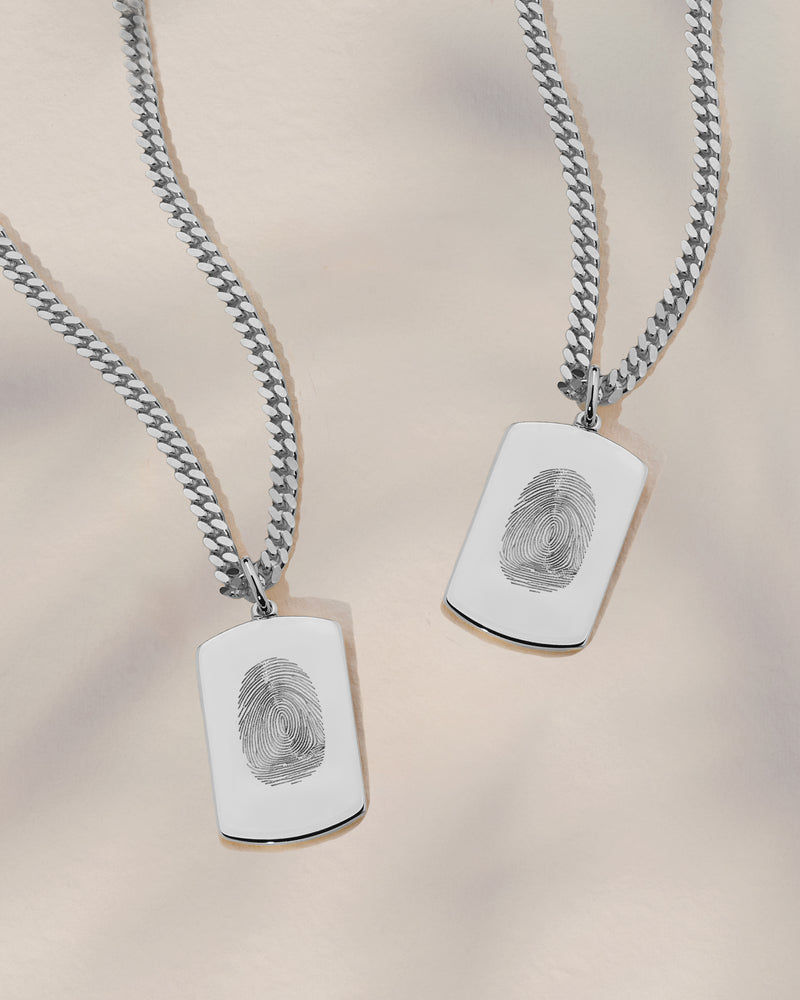 The Double Sided Fingerprint Tag Necklace