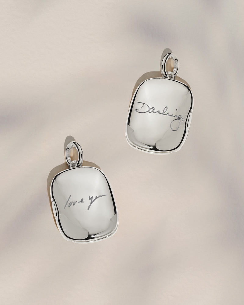 The Double Sided Handwriting Rectangle Locket Pendant