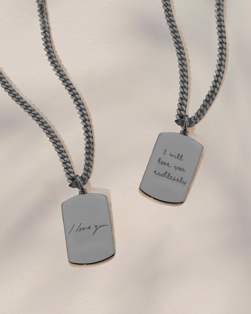 The Double Sided Handwriting Tag Necklace