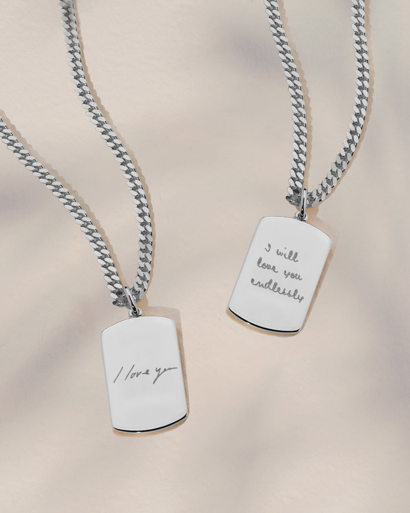 The Double Sided Handwriting Tag Necklace