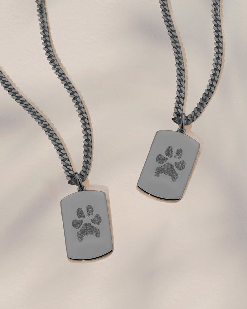 The Double Sided Paw Print Tag Necklace