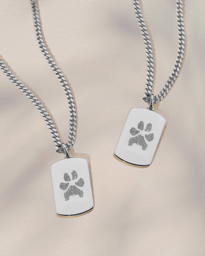 The Double Sided Paw Print Tag Necklace