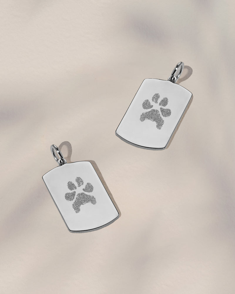 The Double Sided Paw Print Tag Pendant