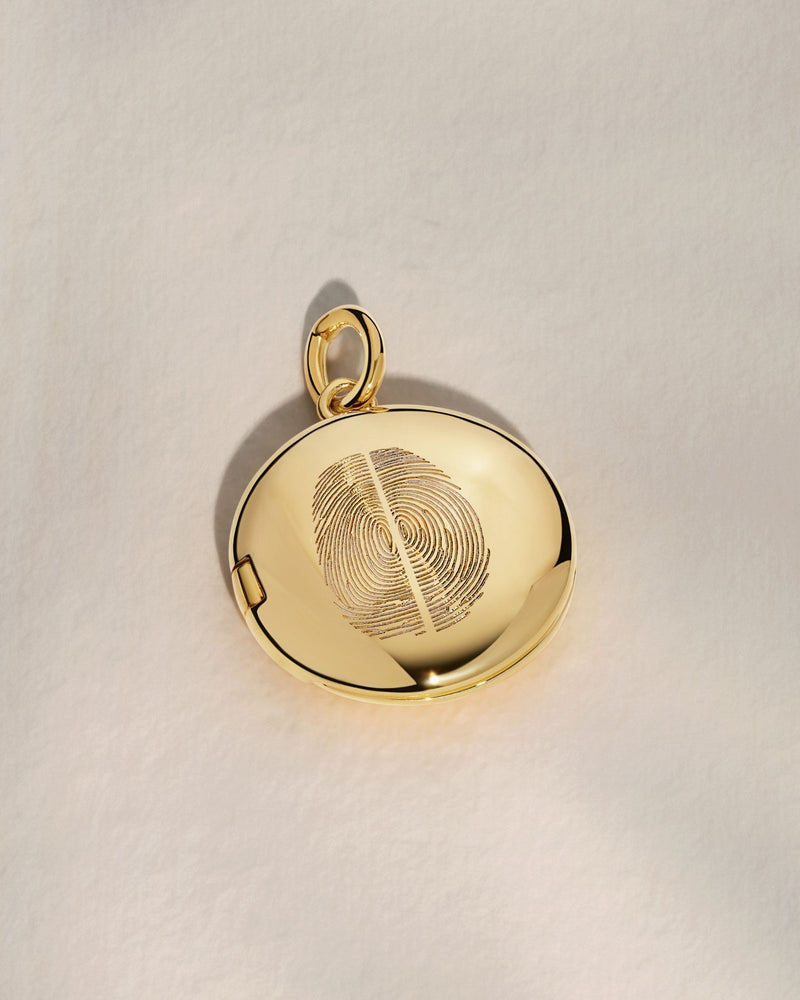 The Duo Fingerprint Round Locket Pendant