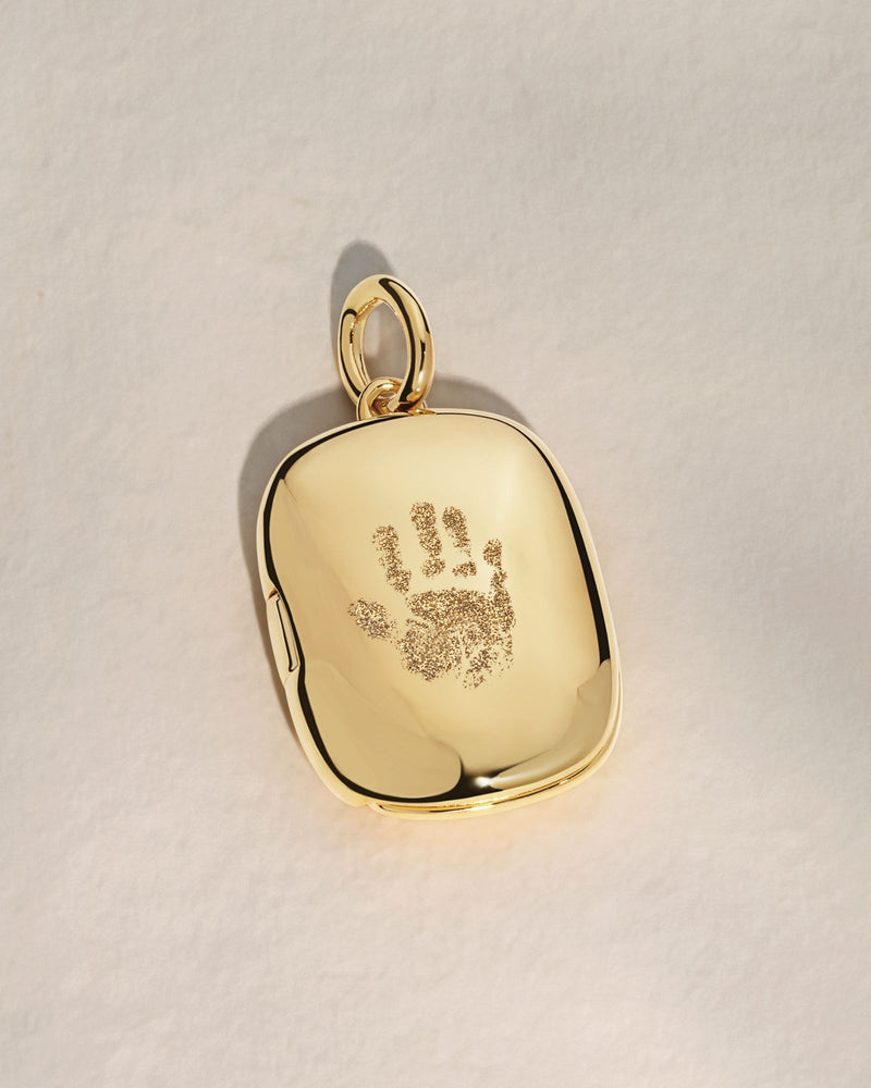 The Handprint Rectangle Locket Pendant