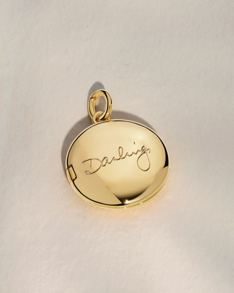 The Handwriting Round Locket Pendant