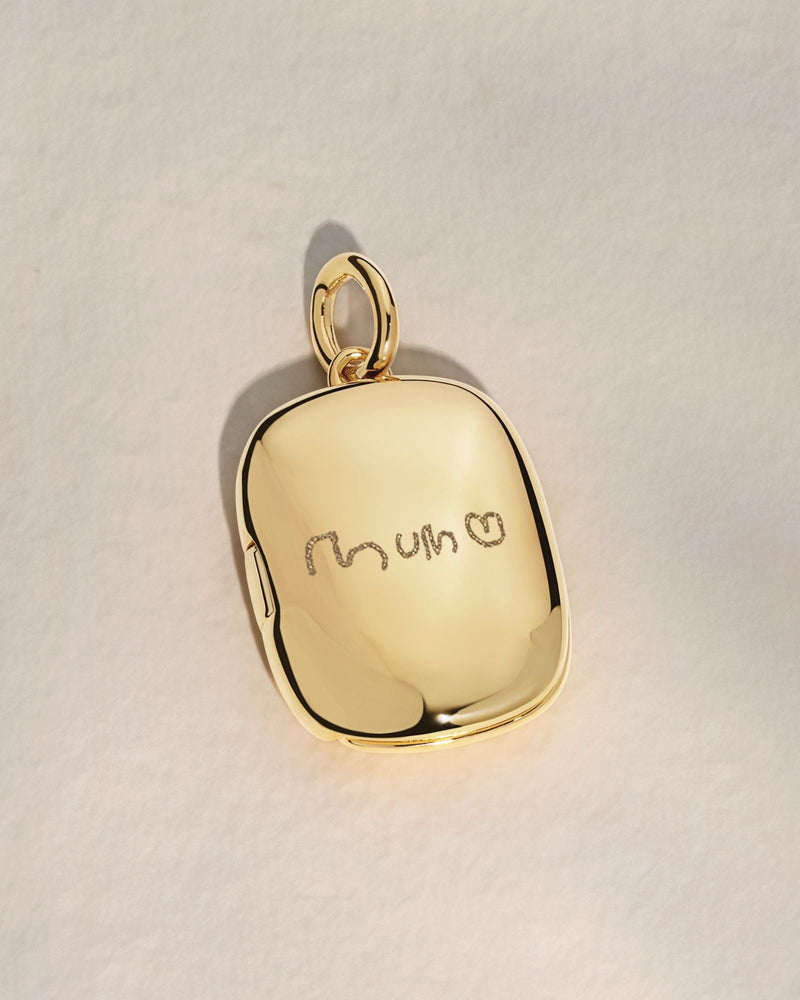 The Handwriting Rectangle Locket Pendant
