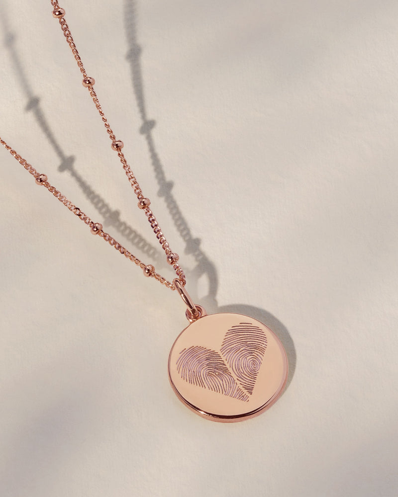 The Heart Duo Fingerprint Necklace