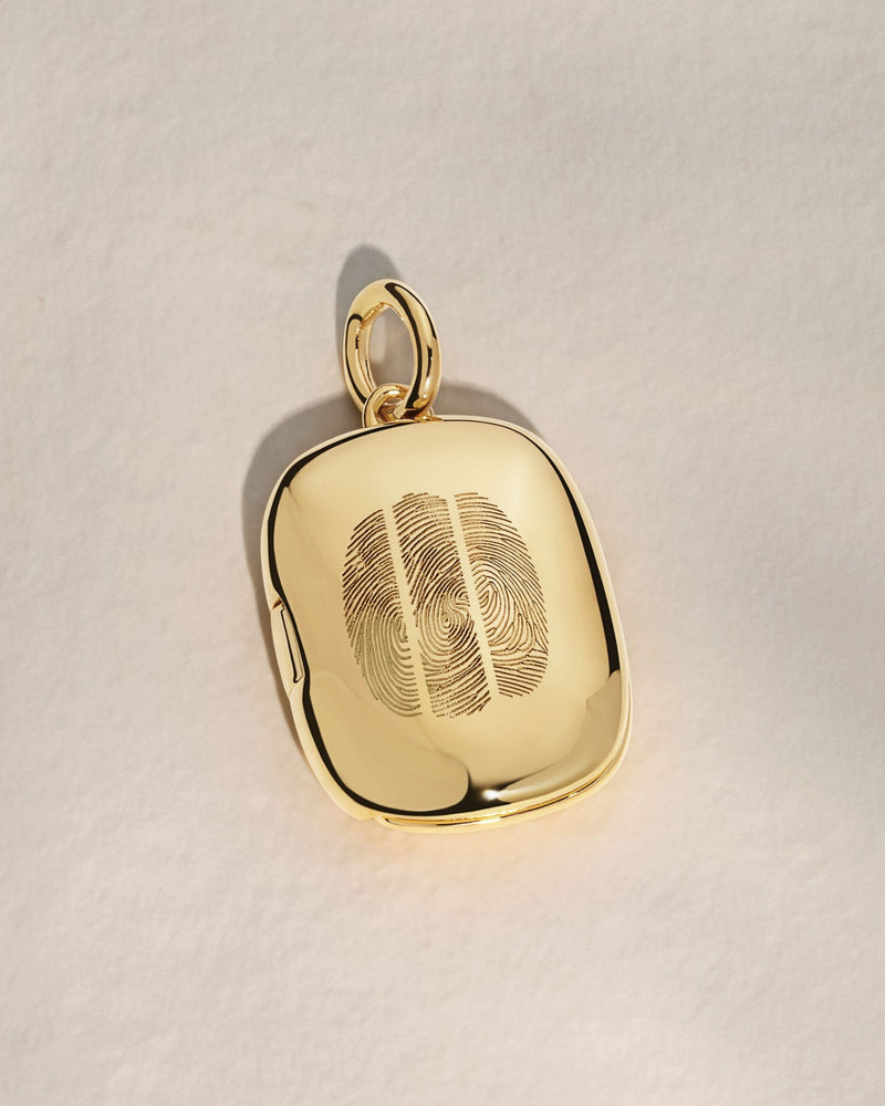 The Trio Fingerprint Rectangle Locket Pendant