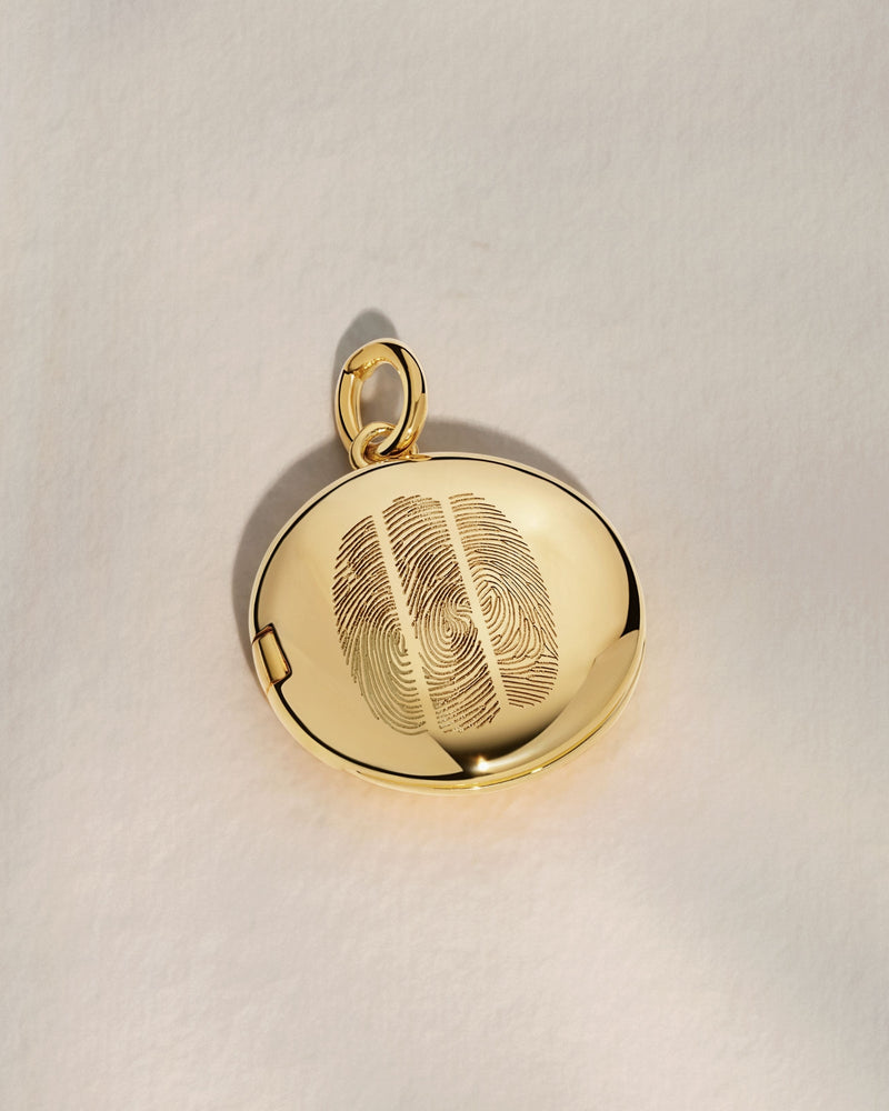 The Trio Fingerprint Round Locket Pendant