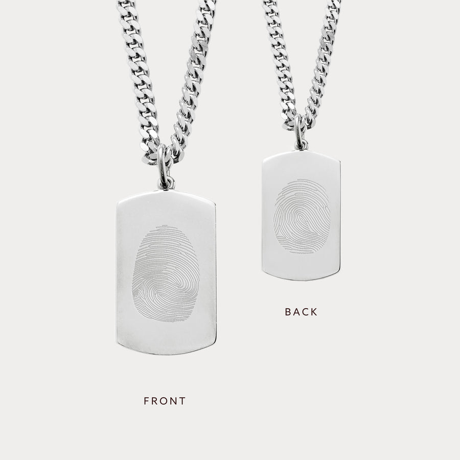 The Double Sided Fingerprint Necklace | Curb Chain - Deja Marc Australia HQ