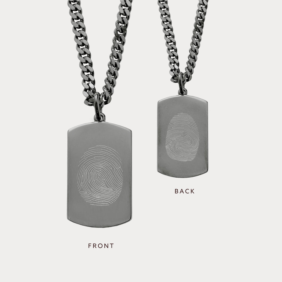 The Double Sided Fingerprint Necklace | Curb Chain - Deja Marc Australia HQ