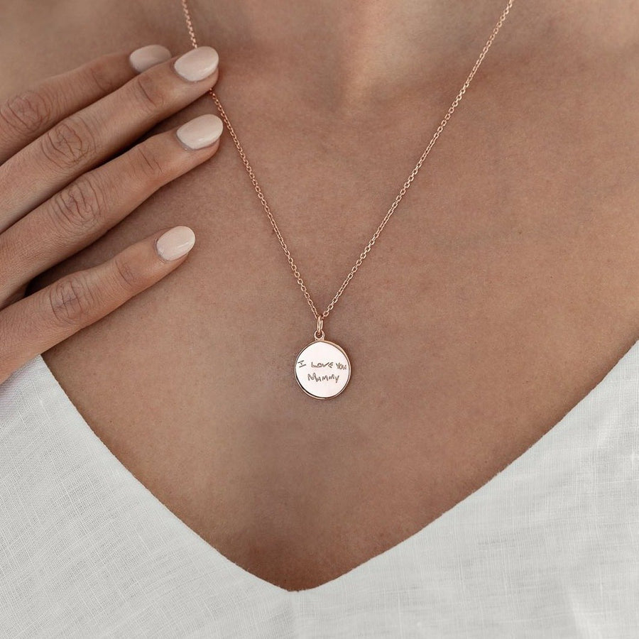 The Double Sided Handwriting Necklace | Diamond Chain