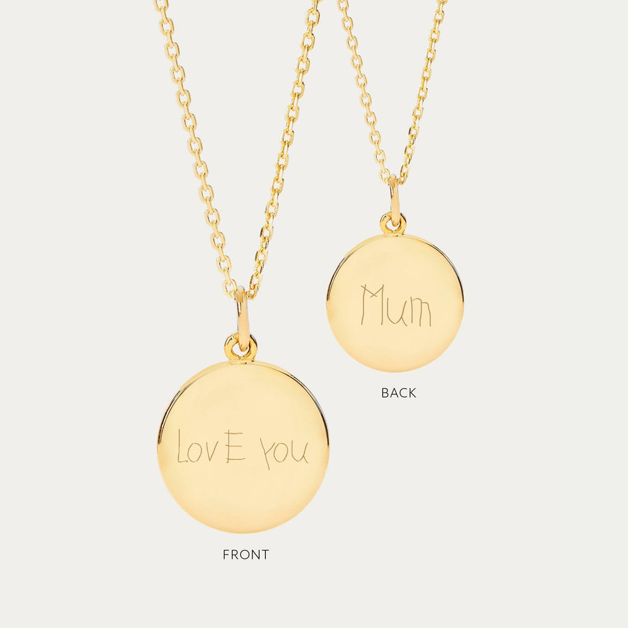 The Double Sided Handwriting Necklace | Diamond Chain - Deja Marc Jewellery