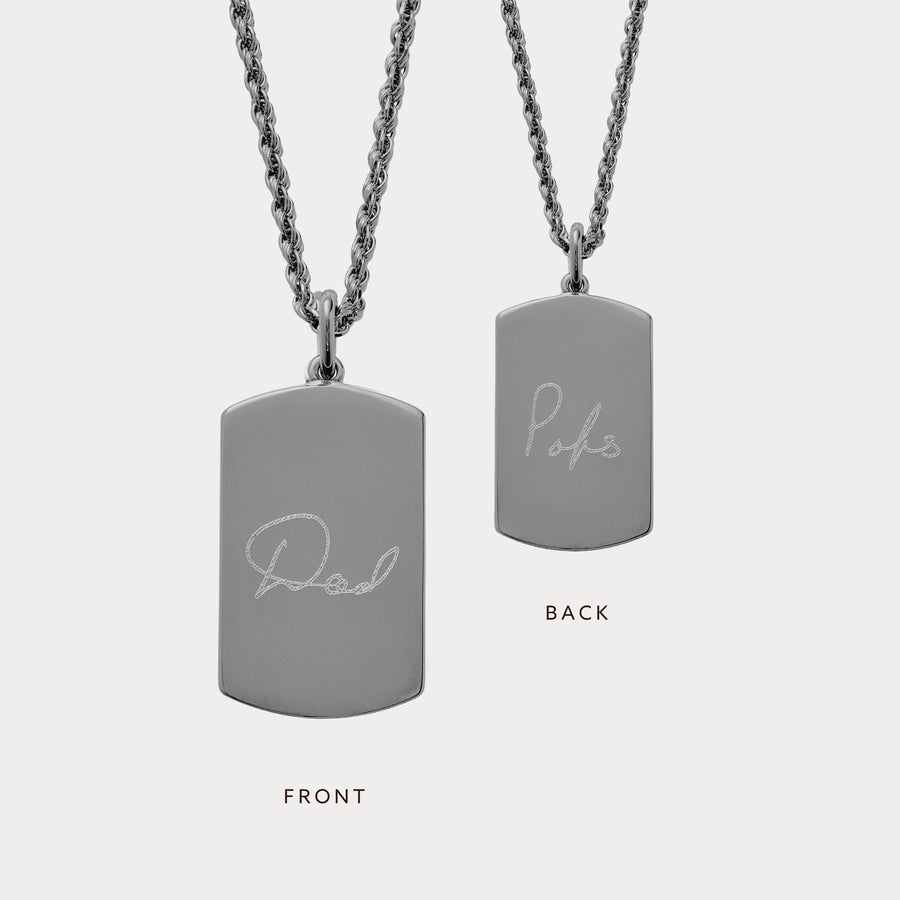 The Double Sided Handwriting Necklace | Rope Chain - Deja Marc Australia HQ