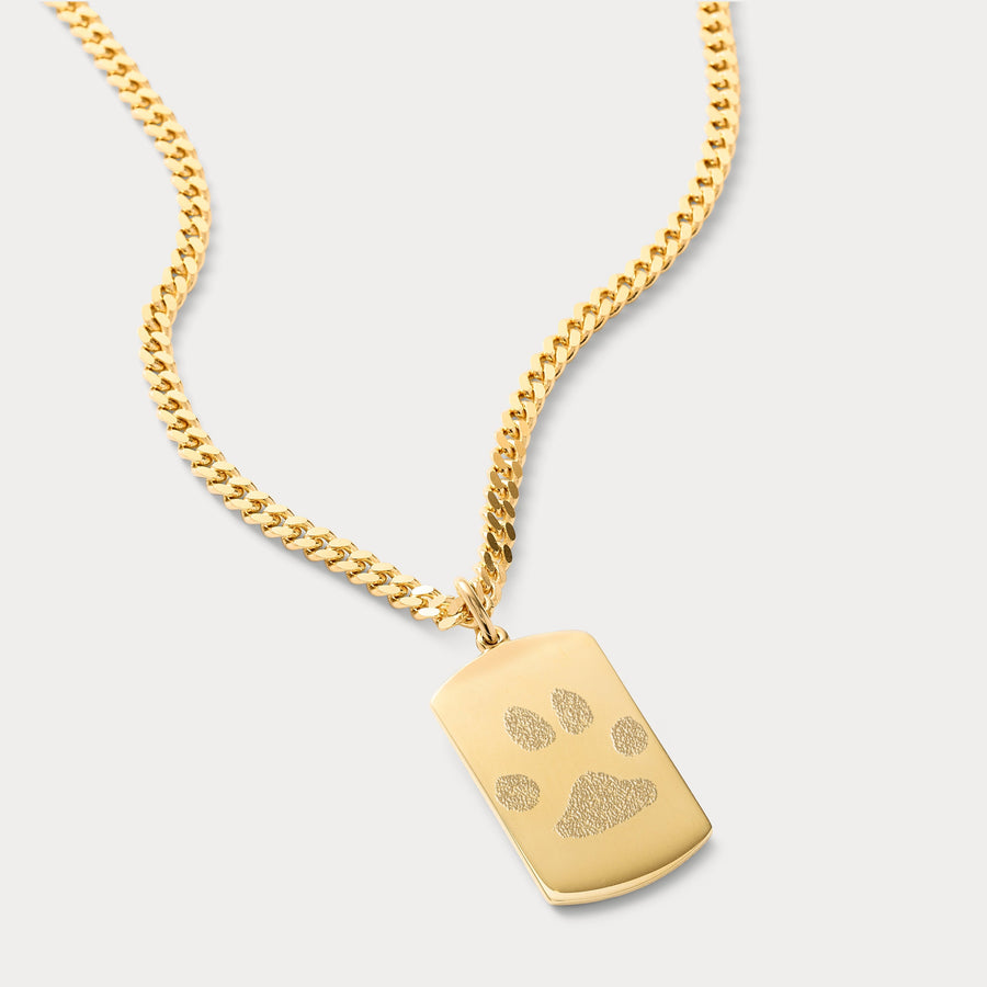 The Double Sided Paw Print Necklace | Curb Chain - Deja Marc Australia HQ