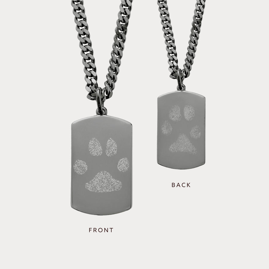 The Double Sided Paw Print Necklace | Curb Chain - Deja Marc Australia HQ
